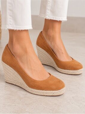 J.Crew Pale Clay Suede Espadrille Wedge Pumps